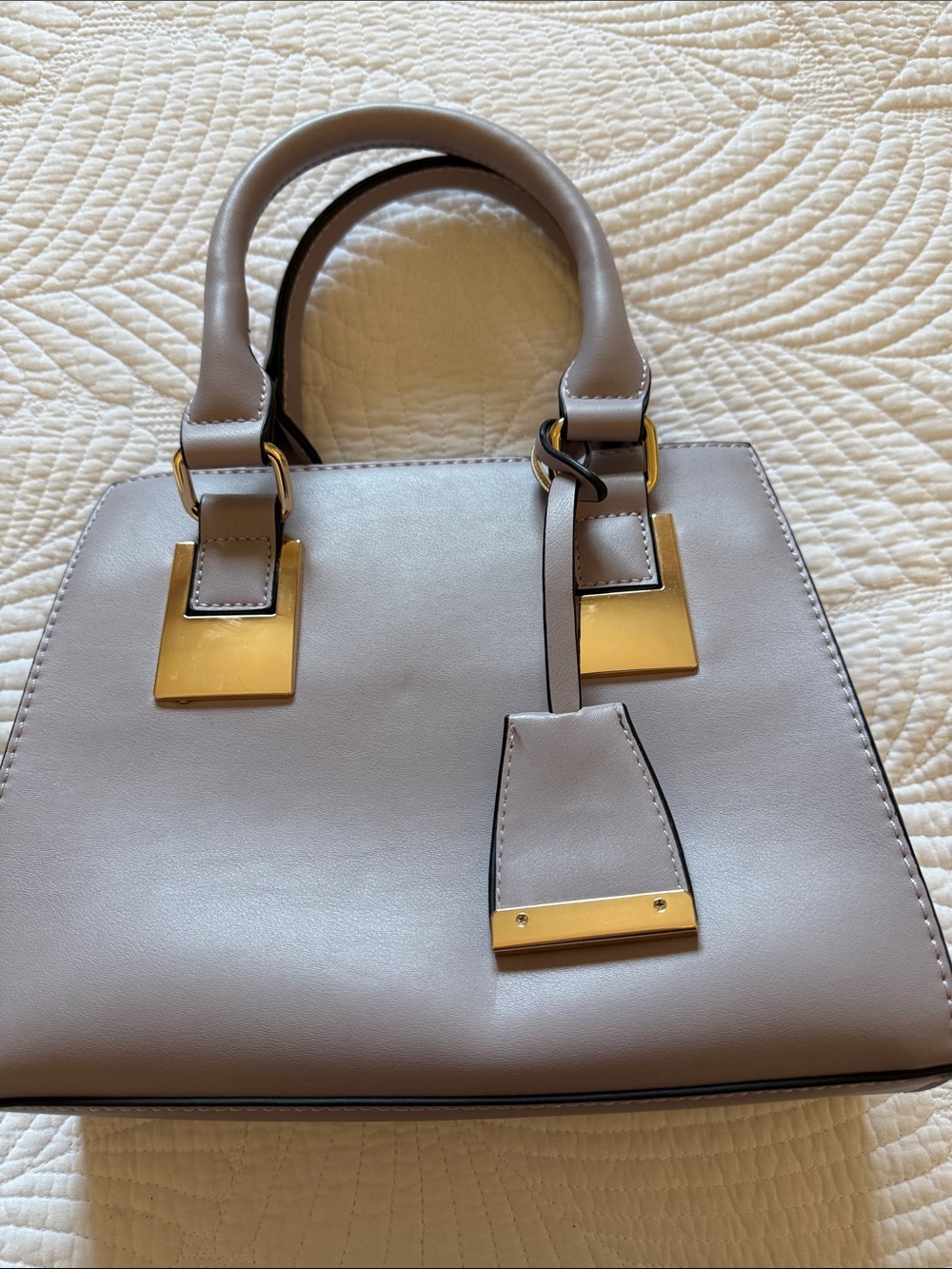 Call It Spring Lavender Structured Top-Handle Satchel with Gold Hardware